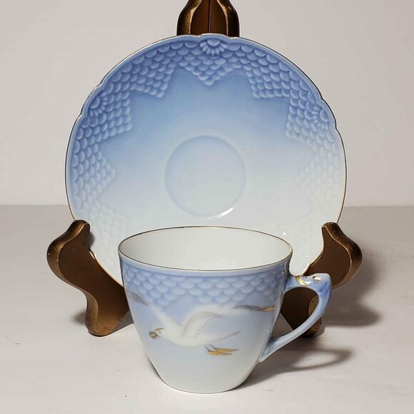 B&G Denmark Small Cup and Saucer Blue Seagull Vintage - Picture 4 of 9